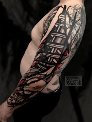Tatuaje abstracto brazo